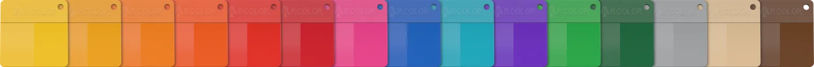 Los 15 colores de línea de Arcolor en plaquetas inyectadas